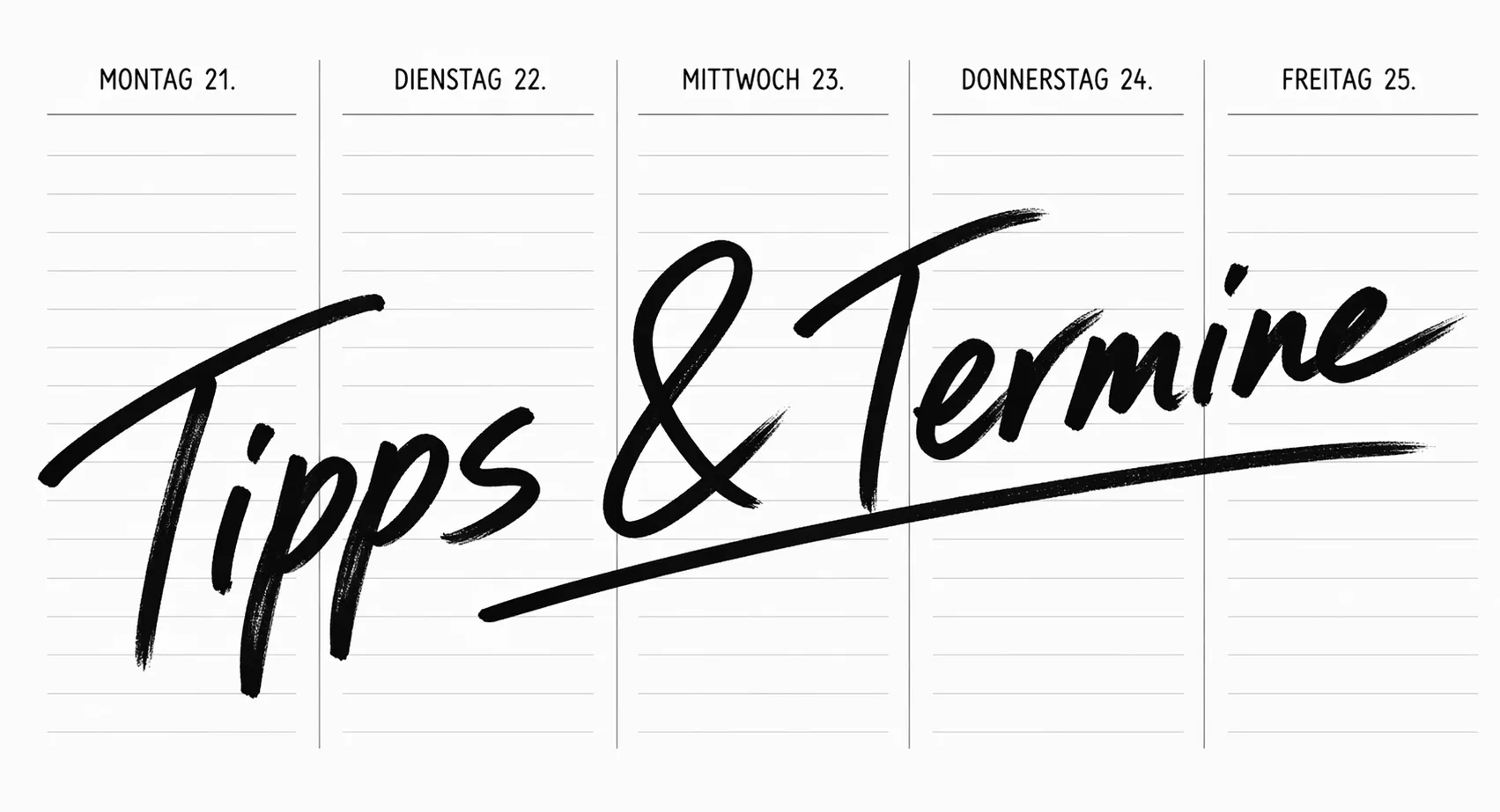 Termine & Veranstaltungen — dekorative Illustration